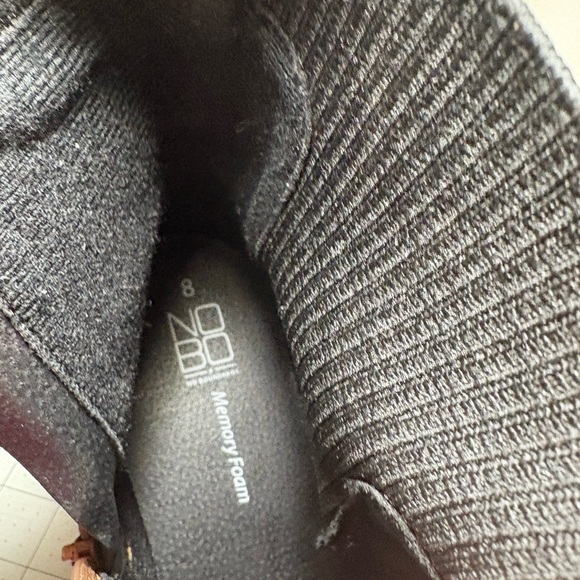 NOBO Tan Suede Ankle Boots with Black Ribbed Detail - Picture 2 of 4